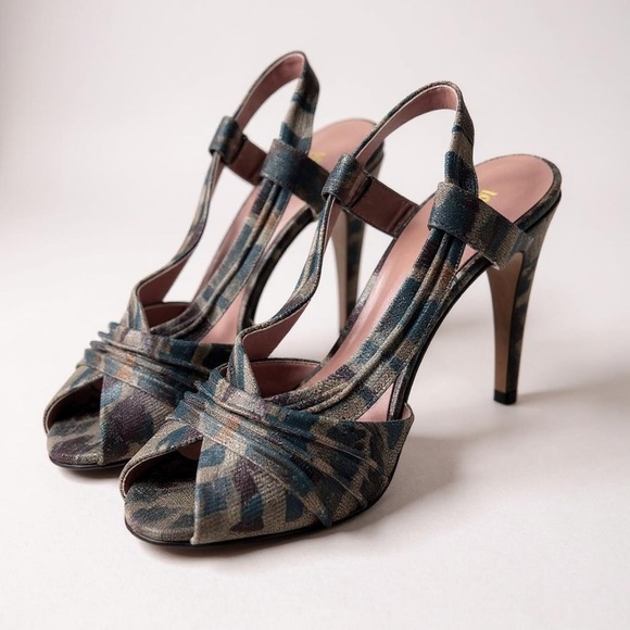 Missoni Open Toe Sparkle Sandals Pumps - Picture 1 of 13